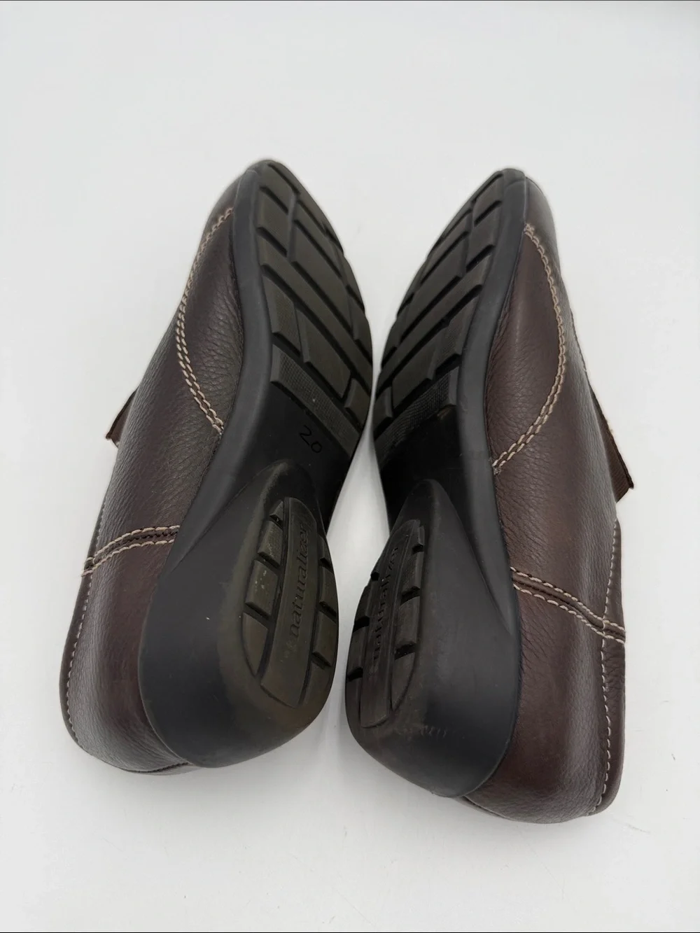 Naturalizer Men's Dark Brown Front-Zip Slip-On Loafers women 8M casual office